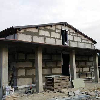 External walls with cement bonded particle boards