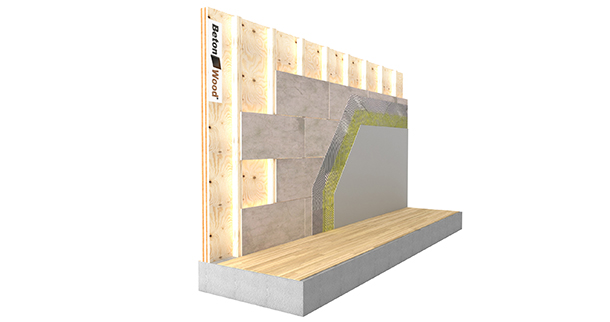 Counter-wall BetonWood on wood