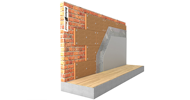 Insulating wood fiber Protect wall system