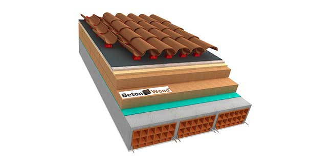 Roof with wood fiber and BetonWood - C plus
