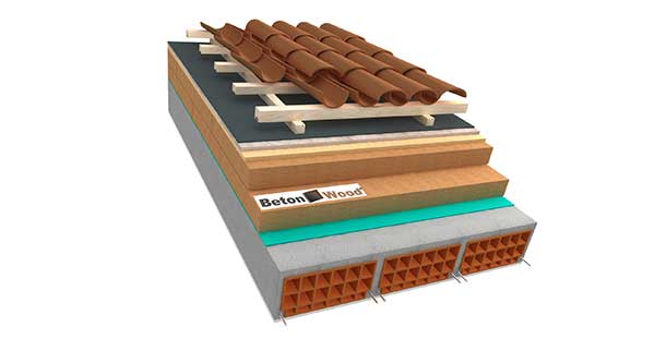 Roof with wood fiber and BetonWood - D plus