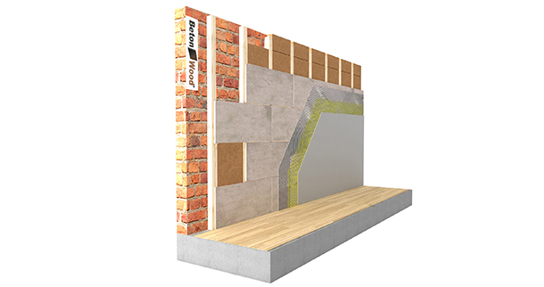 Controparete in cementolegno e fibra di legno su muratura