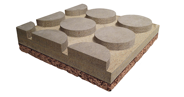 Sistema radiante in cementolegno e sughero biondo BetonRadiant Cork