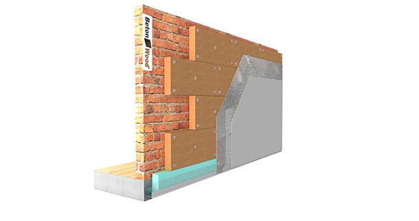 Insulating wood fiber Protect wall system