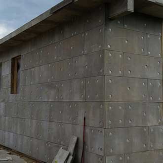 Betonwood N on Fibertherm Armored Insulation wall