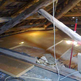 Wood fiber insulation for roof space