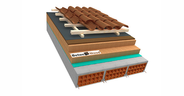 Roof with wood fiber and Bitumfiber - D
